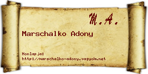 Marschalko Adony névjegykártya